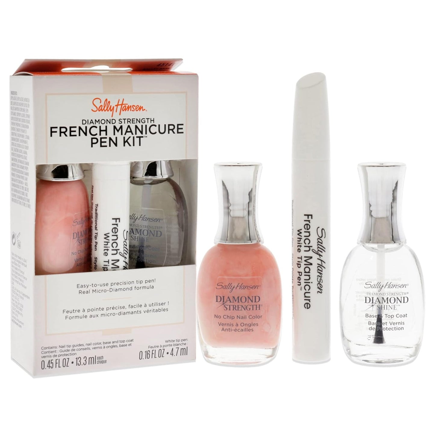 Sally Hansen Diamond Strength French Manicure Set - 45141 Ballet Bare 0.45oz Nail Polish - 3227 Ballet Bare..
