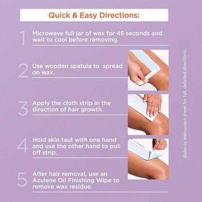 Sally Hansen Microwavable Wax Starter Kit for Body Legs, Underarms & Bikini | Removes Hair from Root..