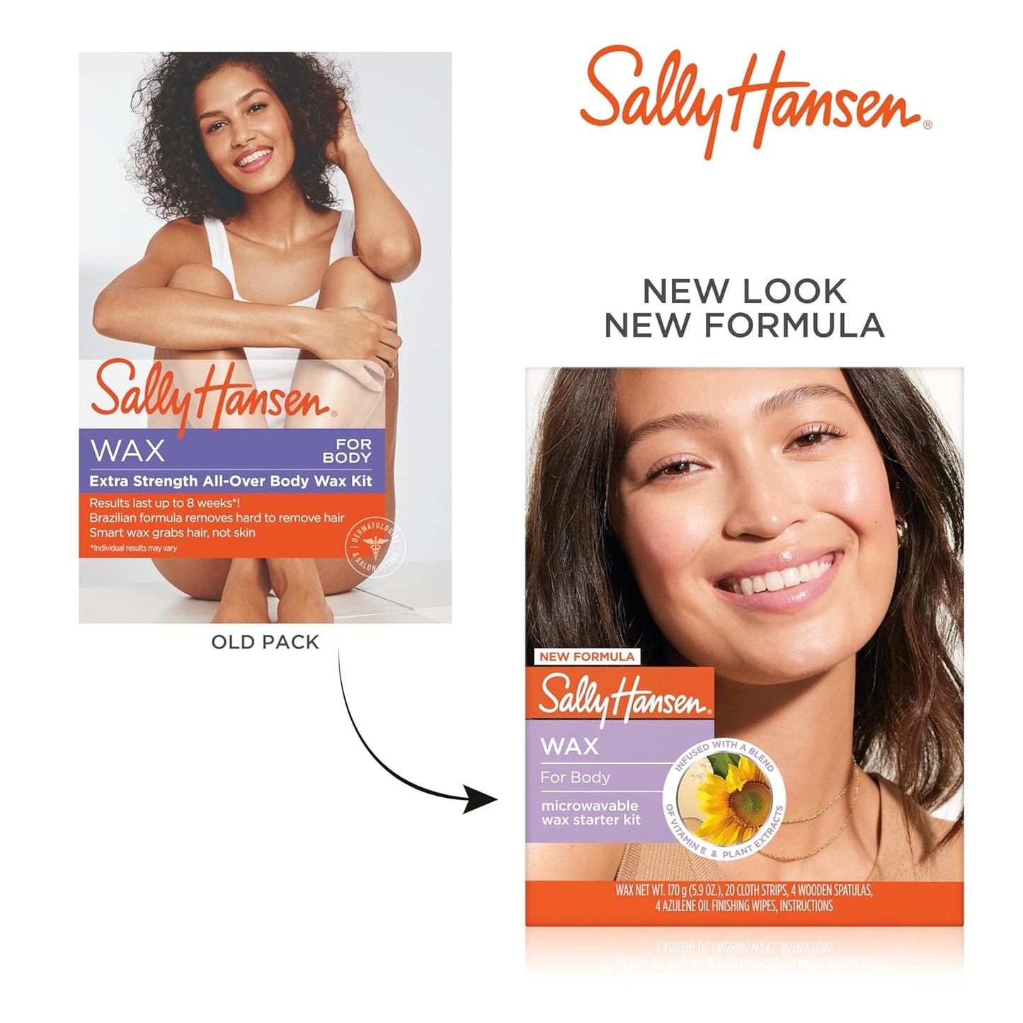 Sally Hansen Microwavable Wax Starter Kit for Body Legs, Underarms & Bikini | Removes Hair from Root..