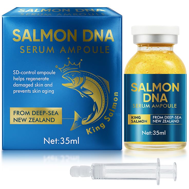Salmon DNA Ampoule, 35ml Hydrating Microneedling Serum, Moisturizing &amp; Plumping Facial Treatment