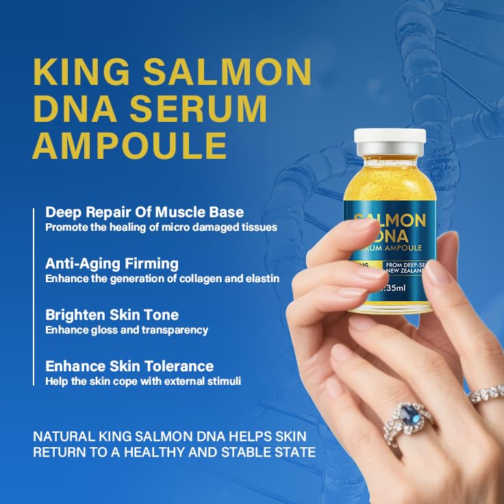 Salmon DNA Ampoule, 35ml Hydrating Microneedling Serum, Moisturizing &amp; Plumping Facial Treatment