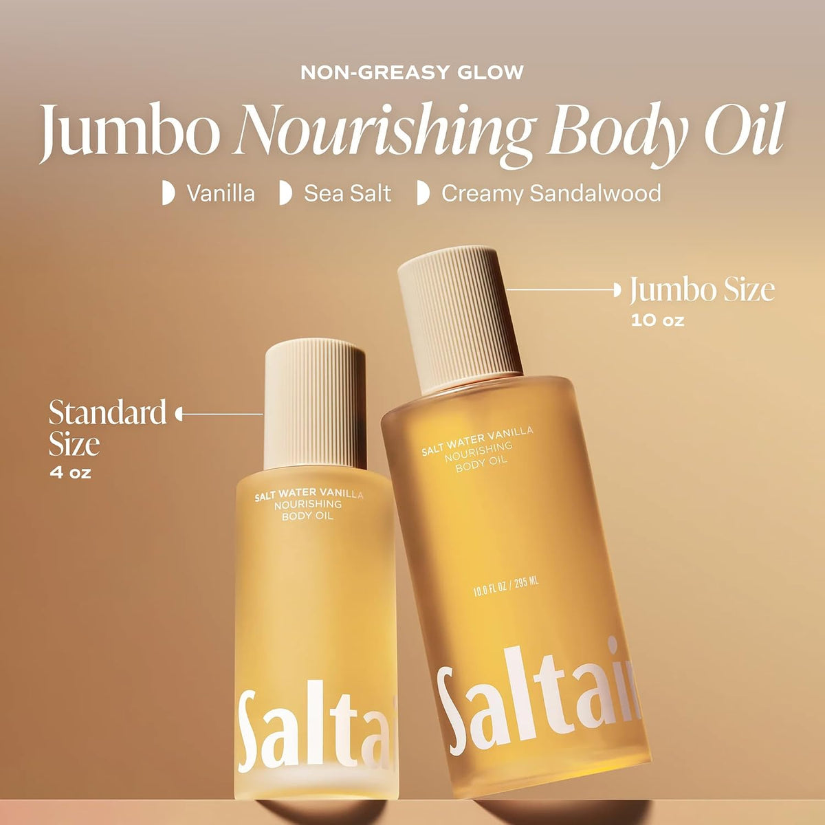 Saltair Body Oil | Jumbo Salt Water Vanilla After Shower Oil | 10 fl oz