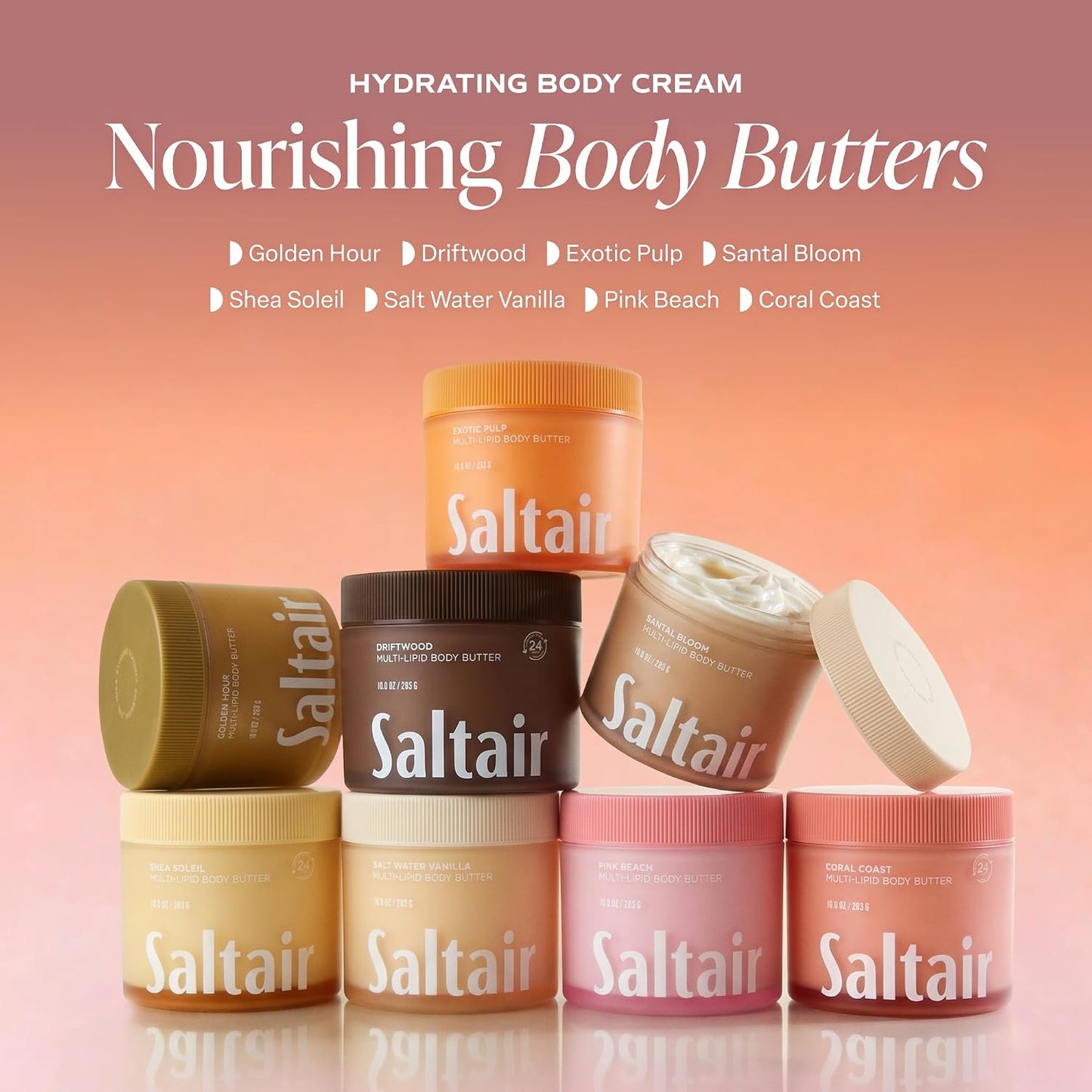 Saltair Multi-Lipid Body Butter – Hydrating 24-Hour Moisture – Body Cream for Soft Skin & Barrier Support..