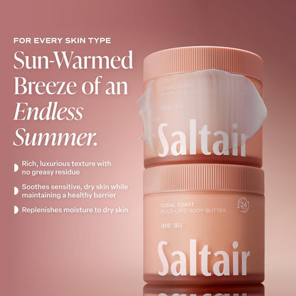 Saltair Multi-Lipid Body Butter – Hydrating 24-Hour Moisture – Body Cream for Soft Skin & Barrier Support..