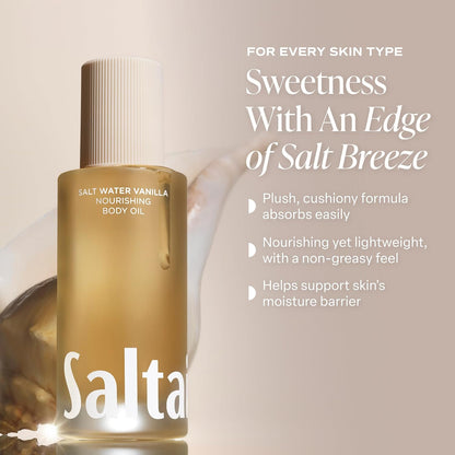 Saltair Body Oil | Jumbo Salt Water Vanilla After Shower Oil | 10 fl oz