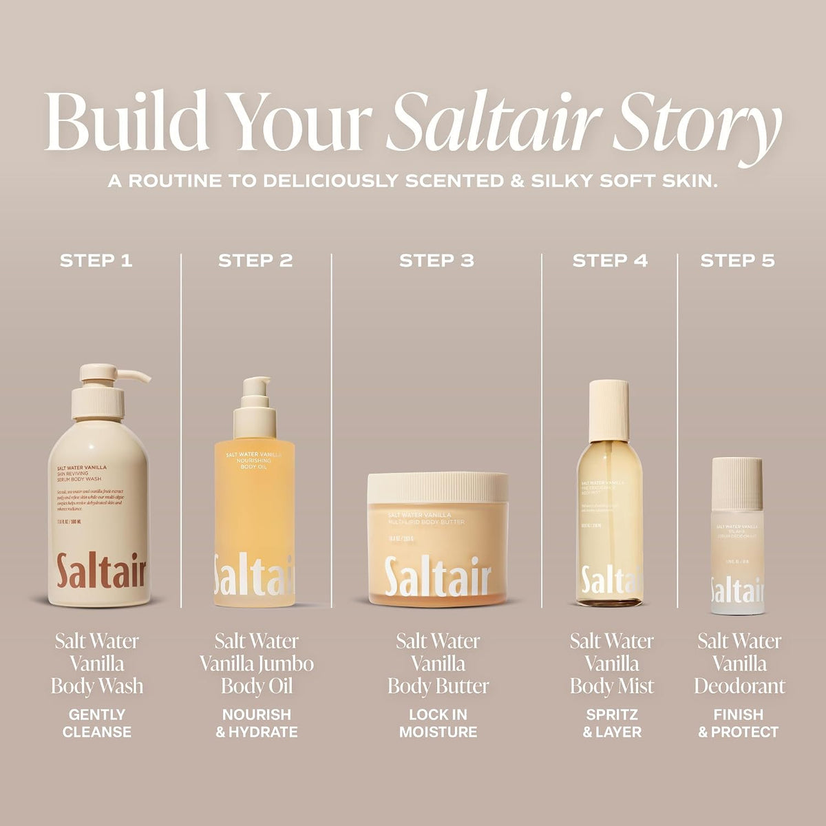 Saltair Body Oil | Jumbo Salt Water Vanilla After Shower Oil | 10 fl oz