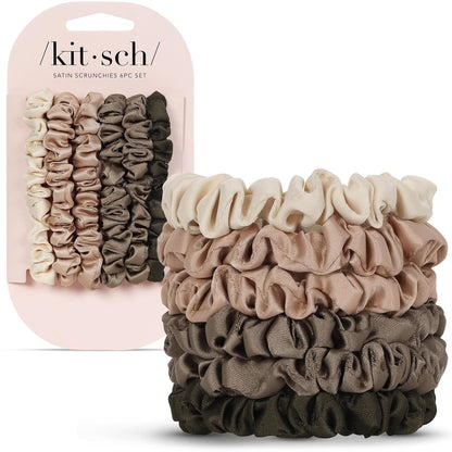 Kitsch Ultra-Petite Satin Scrunchies for Women - No Crease, Frizz-Free Sleep | Softer Than Silk Scrunchies Gentle On Hair Scrunchies..