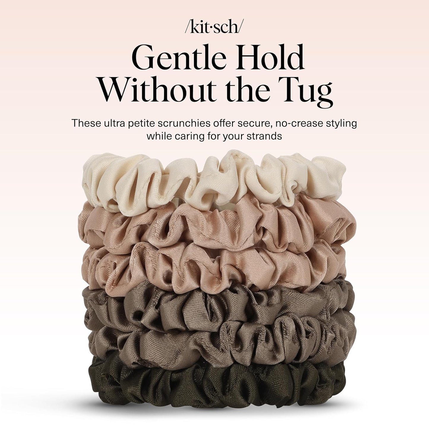 Kitsch Ultra-Petite Satin Scrunchies for Women - No Crease, Frizz-Free Sleep | Softer Than Silk Scrunchies Gentle On Hair Scrunchies..
