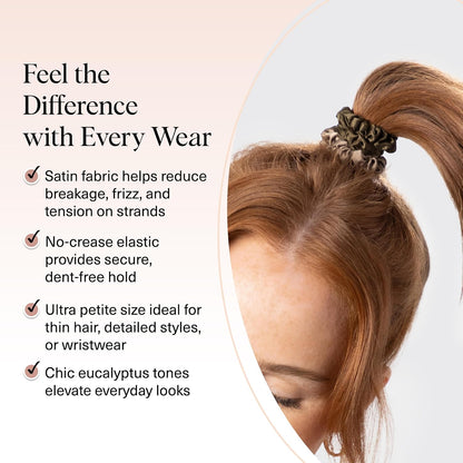 Kitsch Ultra-Petite Satin Scrunchies for Women - No Crease, Frizz-Free Sleep | Softer Than Silk Scrunchies Gentle On Hair Scrunchies..