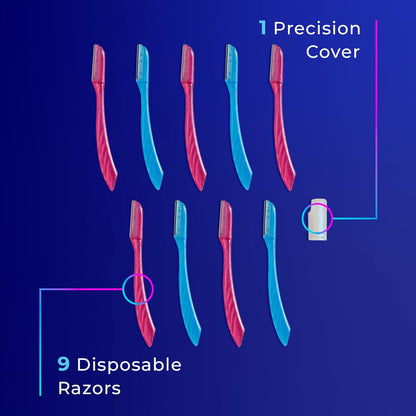 Schick Hydro Silk Touch-Up Dermaplane Razor with Precision Cover, 9ct | Dermaplaning Tool for Face, Facial Razor for Women..