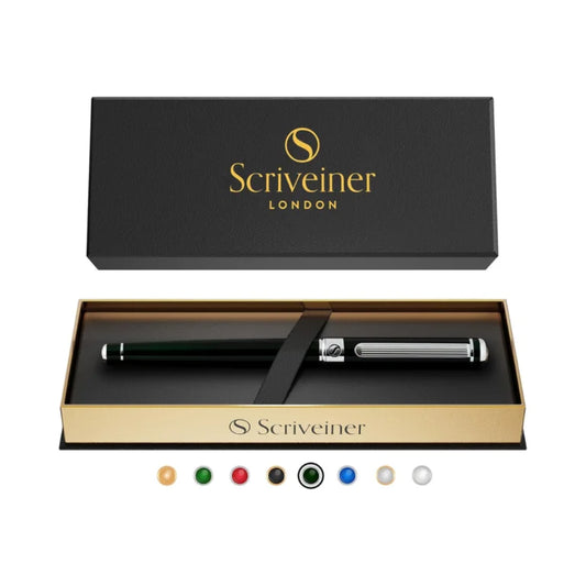 Scriveiner Black Green Rollerball Pen – Stunning Luxury Pen