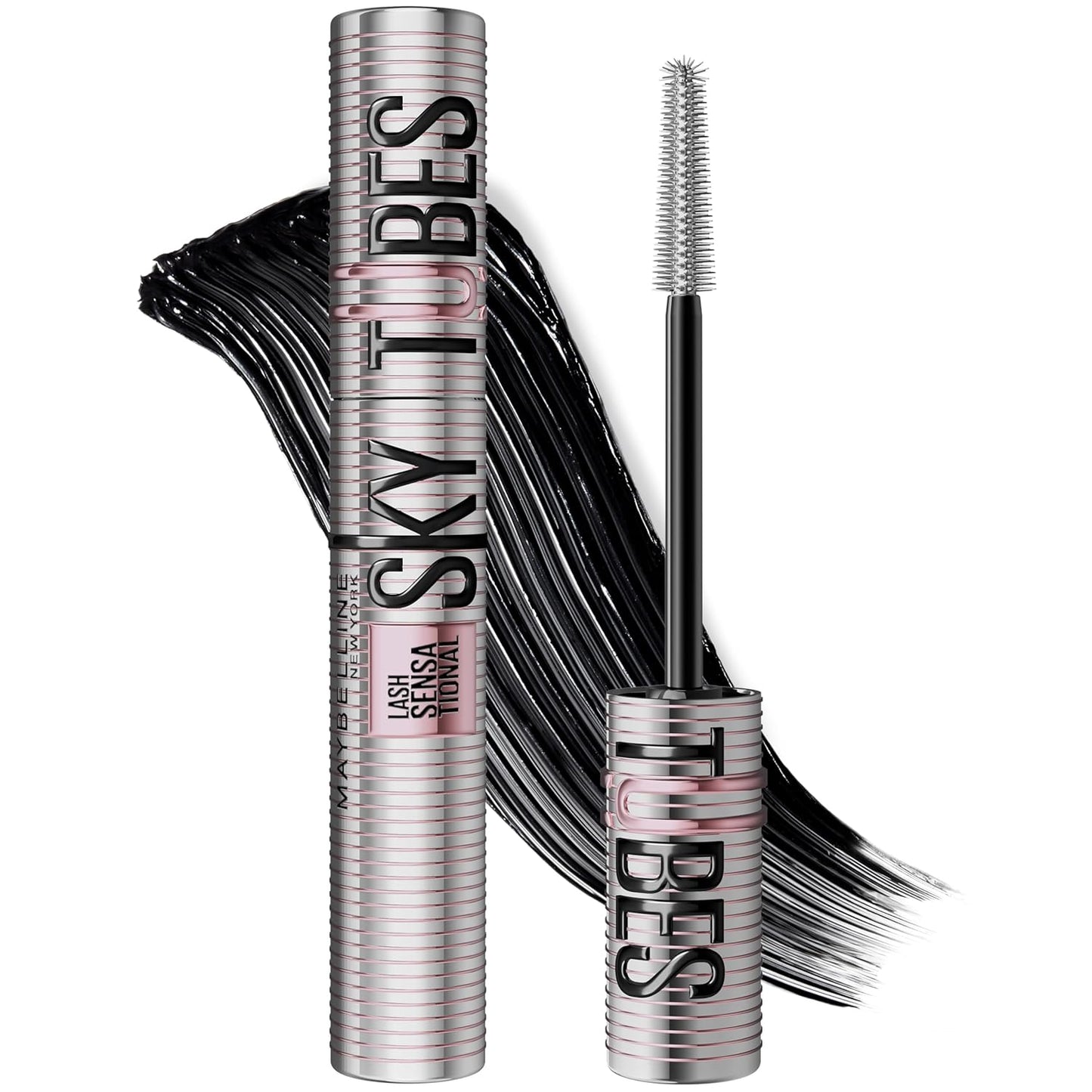 Maybelline Lash Sensational Sky Tubes Tubing Mascara, Extension-Like Lengthening Mascara, 24HR Eye Makeup..