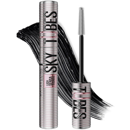 Maybelline Lash Sensational Sky Tubes Tubing Mascara, Extension-Like Lengthening Mascara, 24HR Eye Makeup..