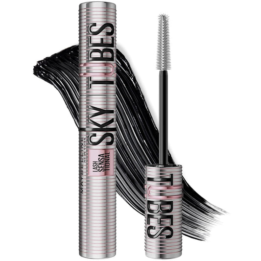 Maybelline Lash Sensational Sky Tubes Tubing Mascara, Extension-Like Lengthening Mascara, 24HR Eye Makeup..