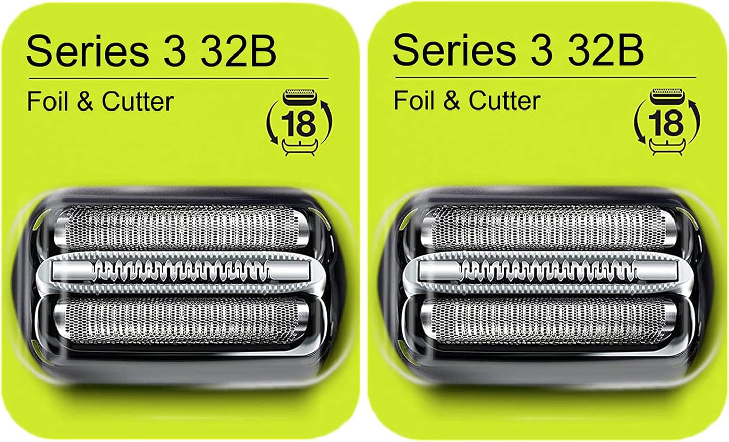 Series 3 32B Foil & Cutter Replacement Head for Braun Electric Shaver, Compatible with Models