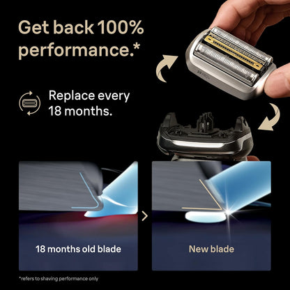 Series 9 Men's Electric Shaver Head ORIGINAL Replacement Blade, Silver 92S