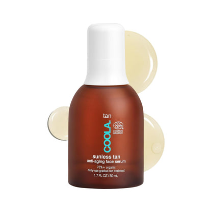 COOLA Organic Sunless Self Tanner Face Serum, Dermatologist Tested Anti-Aging Skin Care Infused with Hyaluronic Acid..