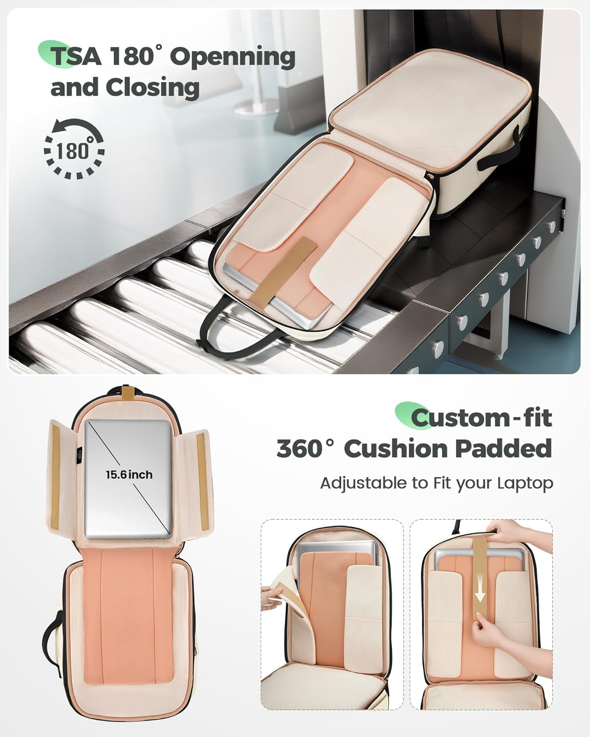 MATEIN HER Underseat Backpack for Frontier Airlines with Removable Shoe Compartment,3 Set