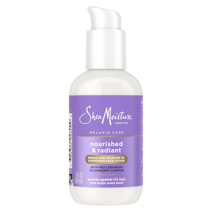 SheaMoisture Melanin Care Broad Spectrum SPF 30 Sunscreen Face Lotion Nourished & Radiant..