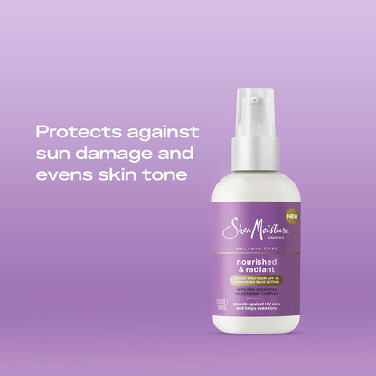 SheaMoisture Melanin Care Broad Spectrum SPF 30 Sunscreen Face Lotion Nourished & Radiant..
