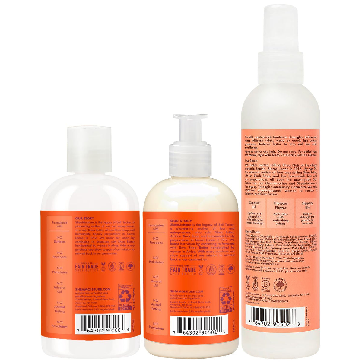 SheaMoisture Kids Shampoo & Conditioner, Mango & Carrot + Detangler Spray