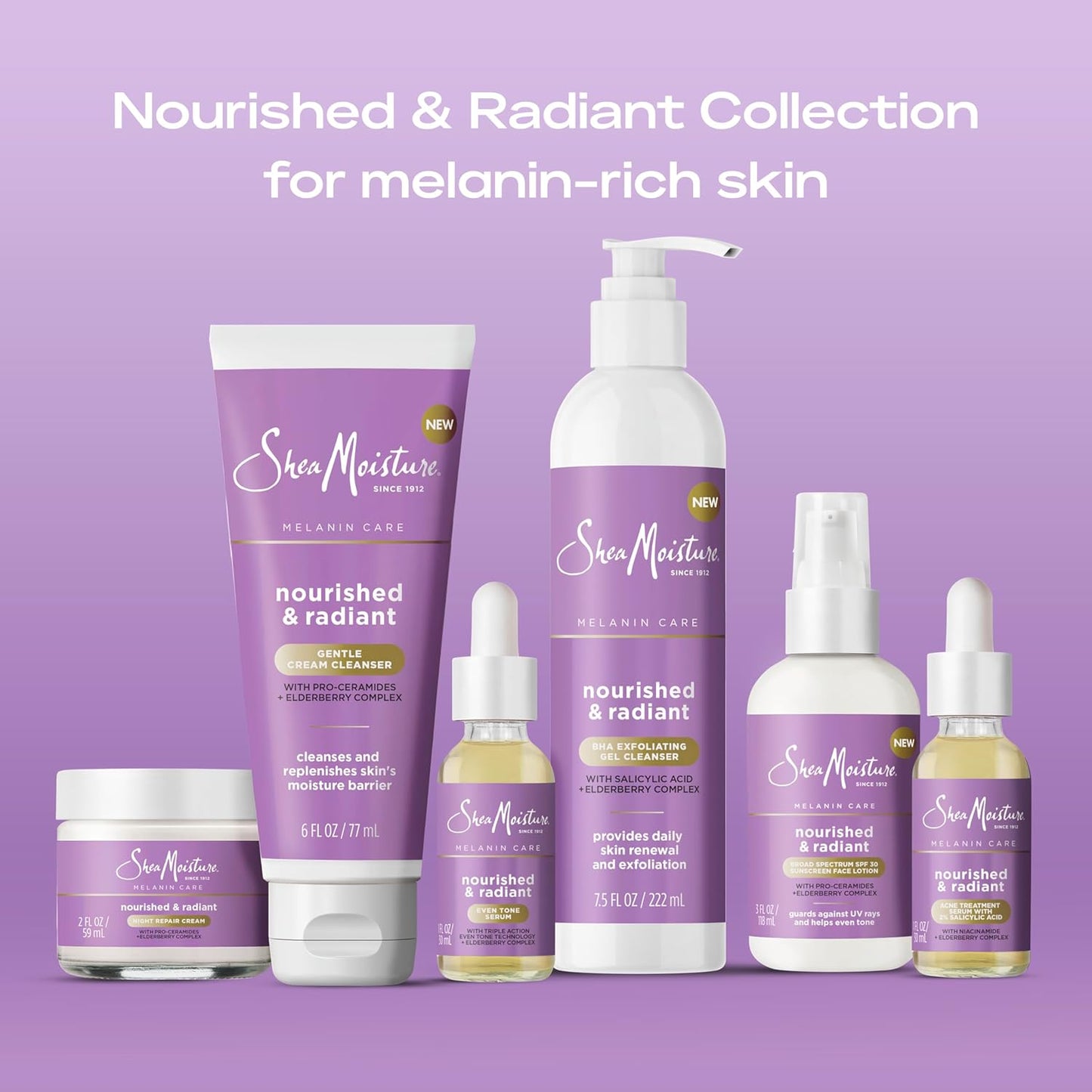 SheaMoisture Melanin Care Broad Spectrum SPF 30 Sunscreen Face Lotion Nourished & Radiant..