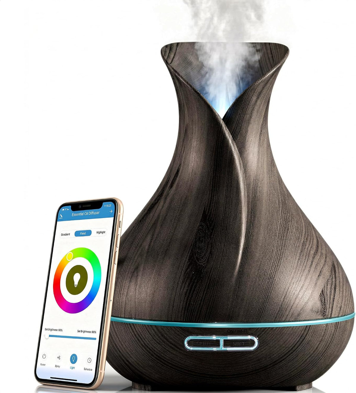 ierra Modern Home Smart WiFi Humidifier - Aromatherapy Essential Oil Diffusers with App Control & Voice Control..