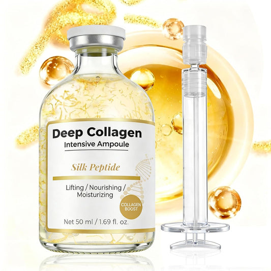 Deep Collagen Silk Peptides Serum for Face &amp; Neck - Korean Skincare Anti-Aging Essence with Peptide..