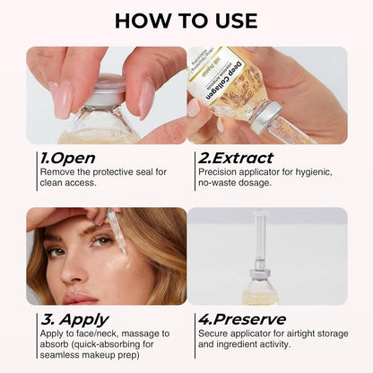 Deep Collagen Silk Peptides Serum for Face &amp; Neck - Korean Skincare Anti-Aging Essence with Peptide..
