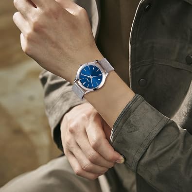 Men Watches Fashion Analog Stainless Steel Quartz Waterproof Watches, Gift for Men