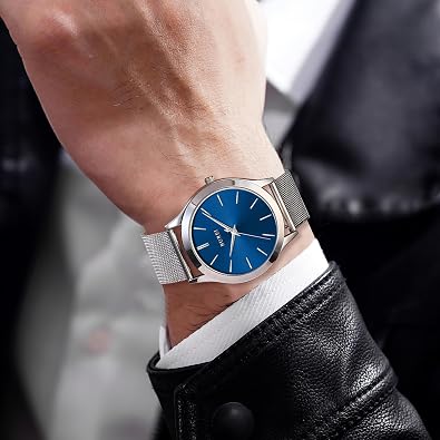 Men Watches Fashion Analog Stainless Steel Quartz Waterproof Watches, Gift for Men