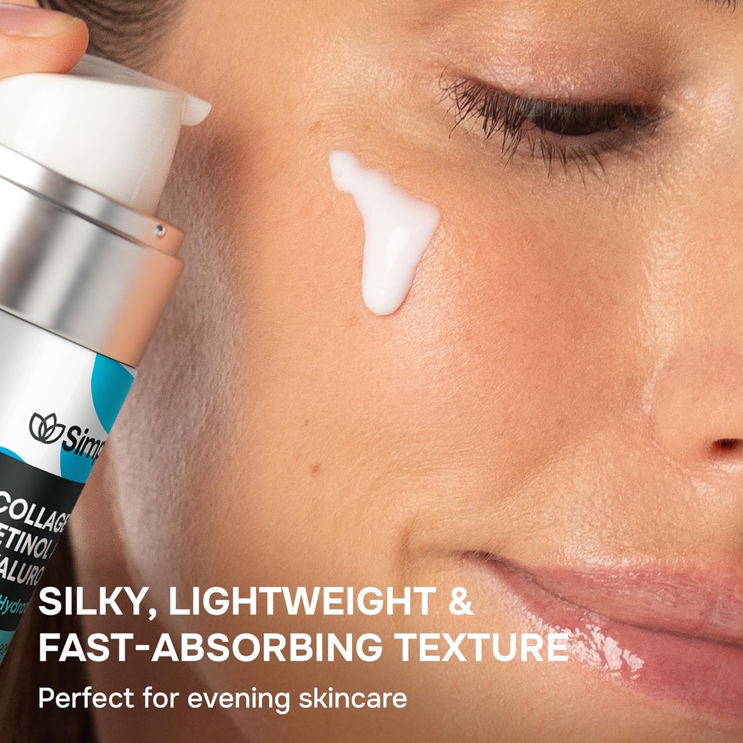 SimplyVital Collagen, Retinol &amp; Hyaluronic Acid Serum - Anti-Aging Moisturizer for Face, Neck & Décolleté