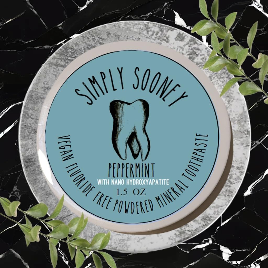 Simply Sooney Remineralizing Vegan Mineral Tooth Powder I Peppermint Nano-hydroxyapatite Formula..