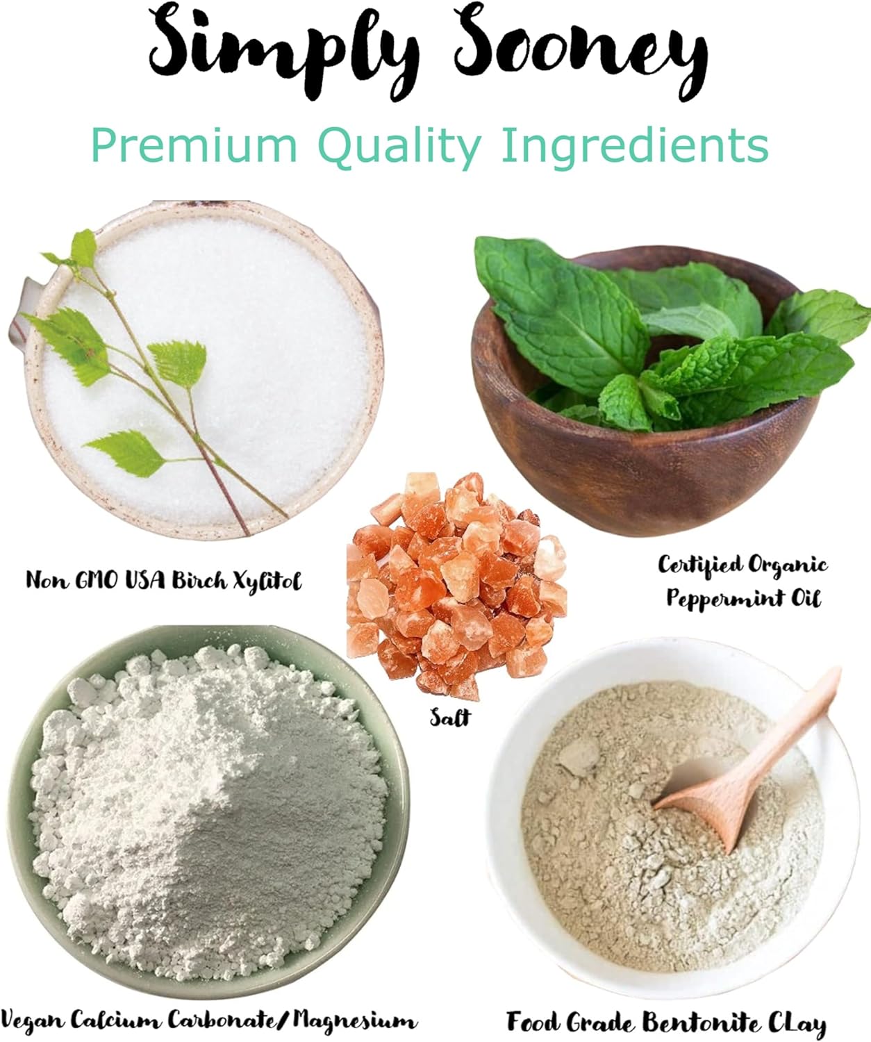Simply Sooney Remineralizing Vegan Mineral Tooth Powder I Peppermint Nano-hydroxyapatite Formula..