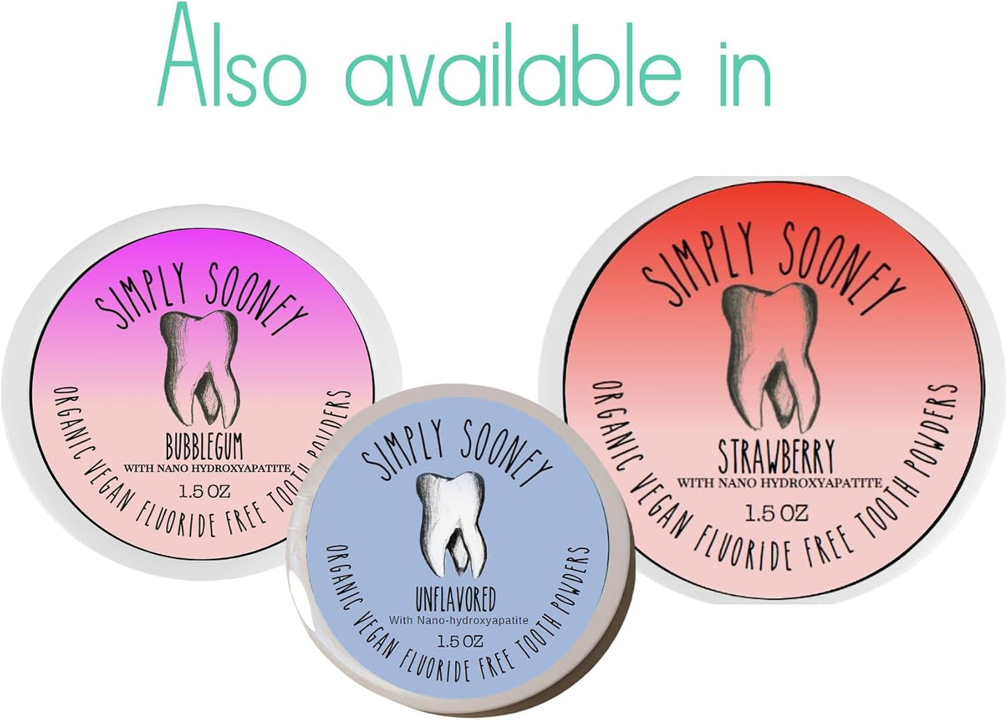 Simply Sooney Remineralizing Vegan Mineral Tooth Powder I Peppermint Nano-hydroxyapatite Formula..