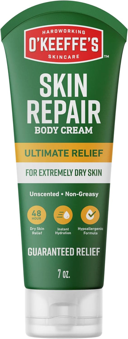 O'Keeffe's Skin Repair Ultimate Relief Body Cream, 7oz Tube | For Extreme Dryness, 48 Hours of Hydration, Contains Shea Butter..