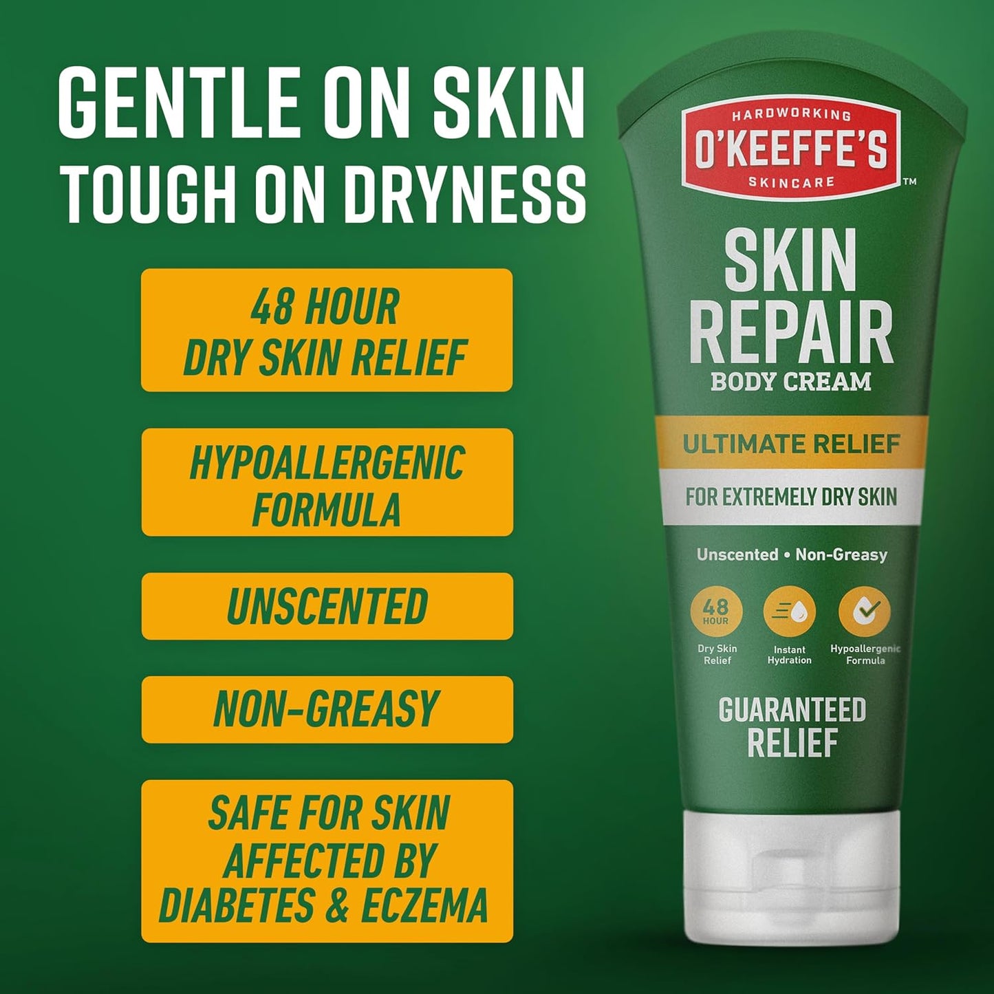 O'Keeffe's Skin Repair Ultimate Relief Body Cream, 7oz Tube | For Extreme Dryness, 48 Hours of Hydration, Contains Shea Butter..