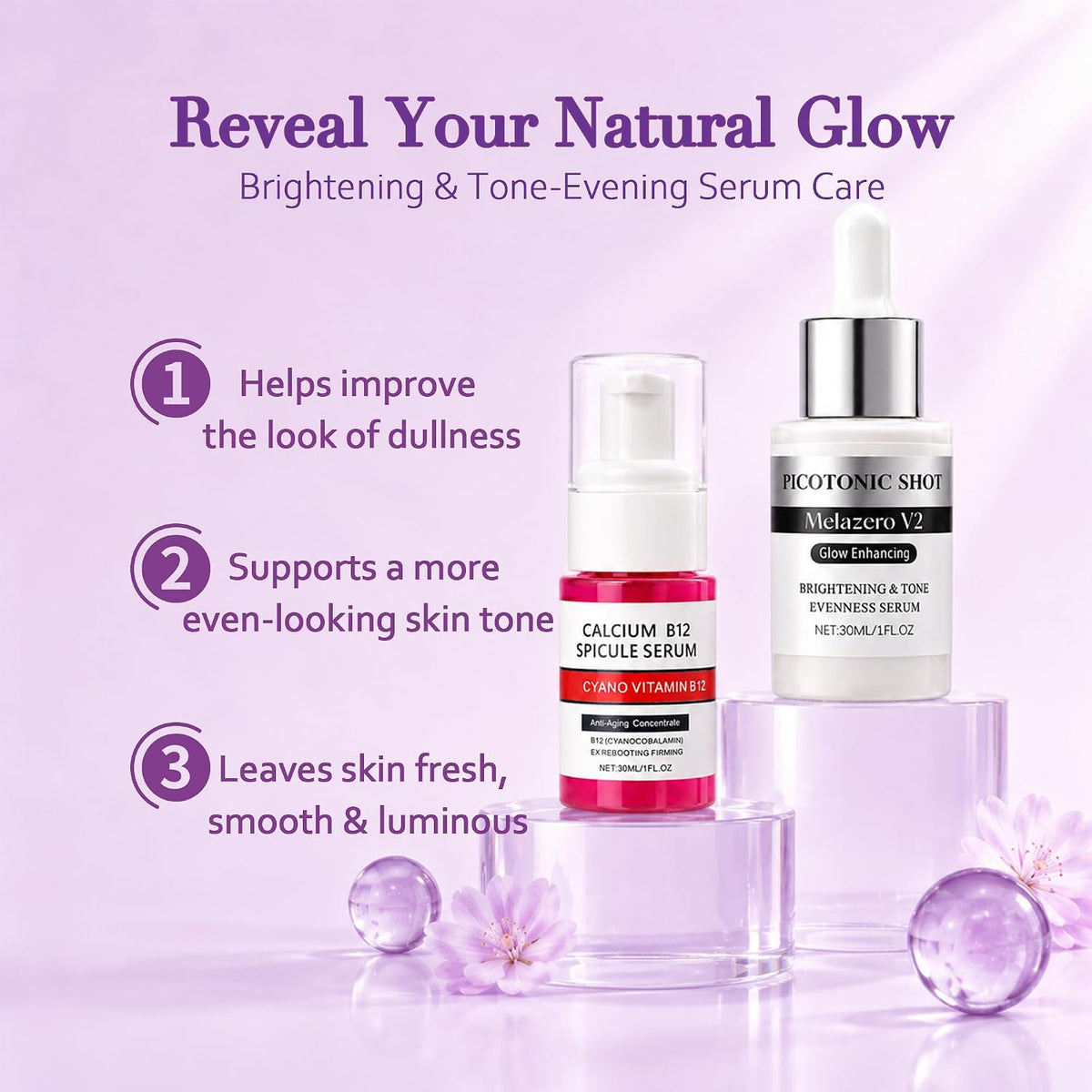 Skincare Routine Set - Facial Care Kit with Cleanser, Serums