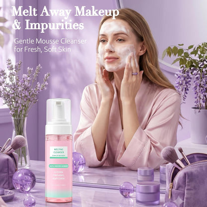 Skincare Routine Set - Facial Care Kit with Cleanser, Serums