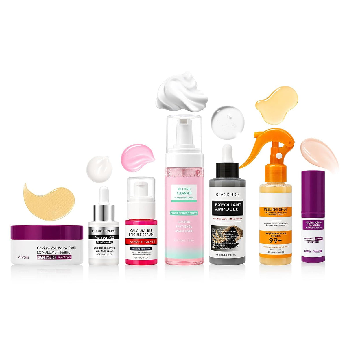 Skincare Routine Set - Facial Care Kit with Cleanser, Serums