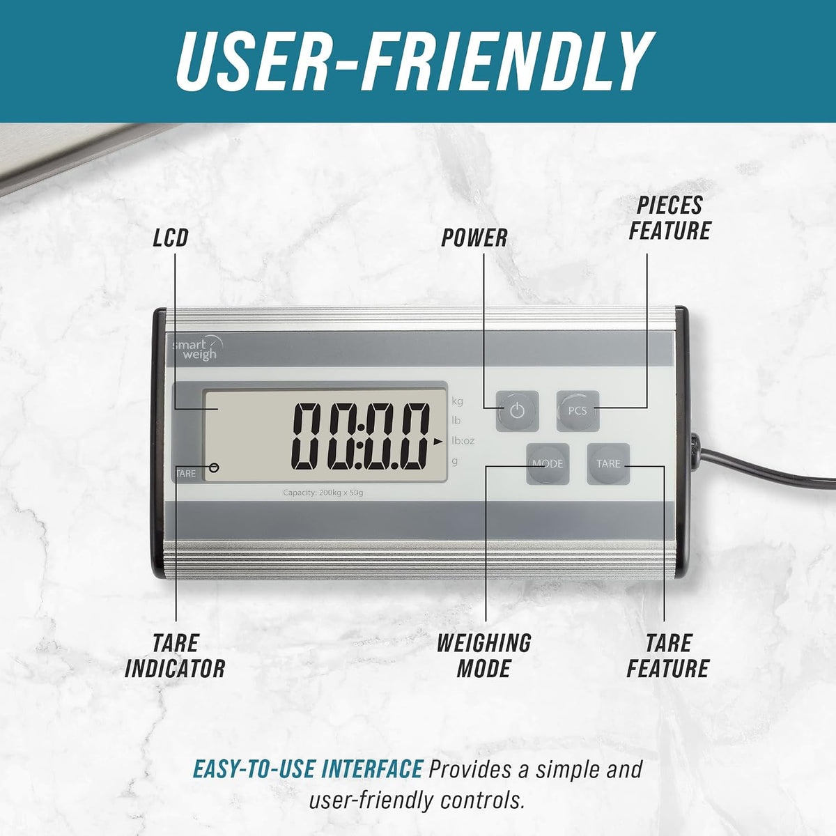 Smart Weigh Shipping Scale Digital Postal Scale for Packages 440lbs x 6 oz