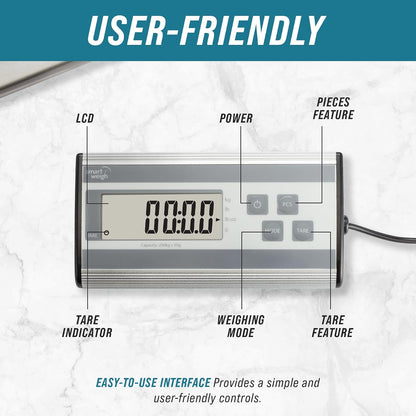 Smart Weigh Shipping Scale Digital Postal Scale for Packages 440lbs x 6 oz
