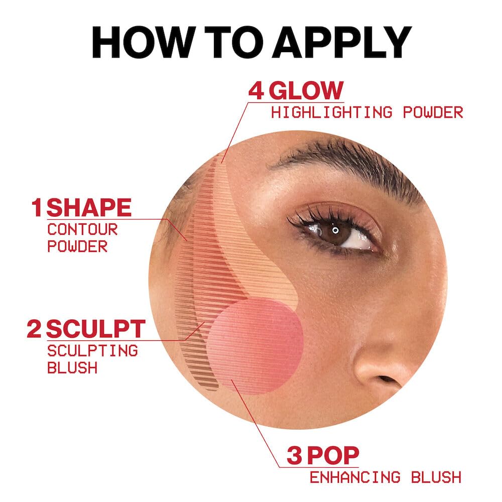 Smashbox Halo Sculpt + Glow Face Palette | Vitamin E, Long Lasting, Contour + Highlighter, 0.55 oz..