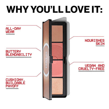Smashbox Halo Sculpt + Glow Face Palette | Vitamin E, Long Lasting, Contour + Highlighter, 0.55 oz..