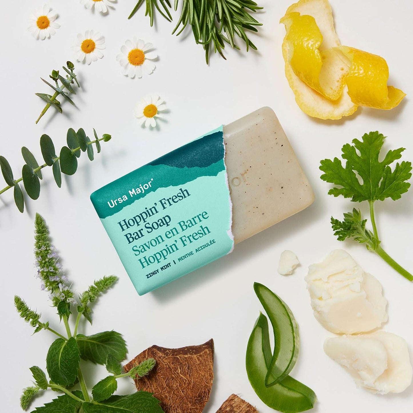 Ursa Major Hoppin' Fresh Bar Soap | Formerly Known As Morning Mojo Bar Soap | Natural, Exfoliating Soap with Peppermint..