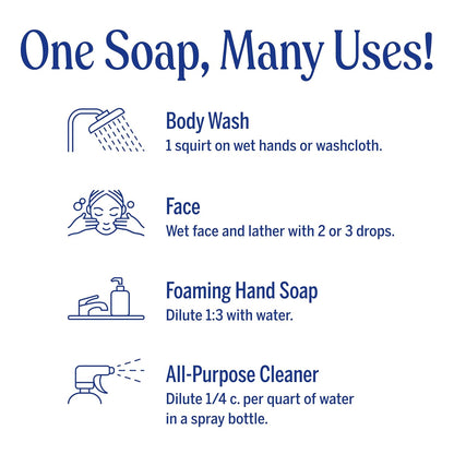 Dr. Bronner's Pure-Castile Liquid Magic Soap Bottle &amp; Refill Carton - Made with Regenerative Organic Certified Oils..