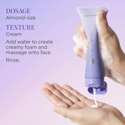 TATCHA The Rice Wash, Soft Cream Facial Cleanser, Wash Away Buildup Without Stripping Skin For A Soft, Luminous Complexion