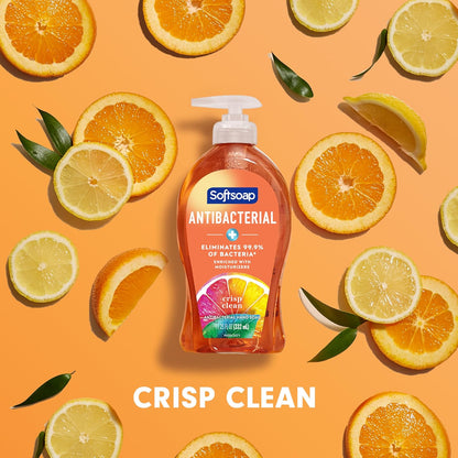 Softsoap Antibacterial Liquid Hand Soap, Crisp Clean Scent, 11.25 Ounce, 6 Pack