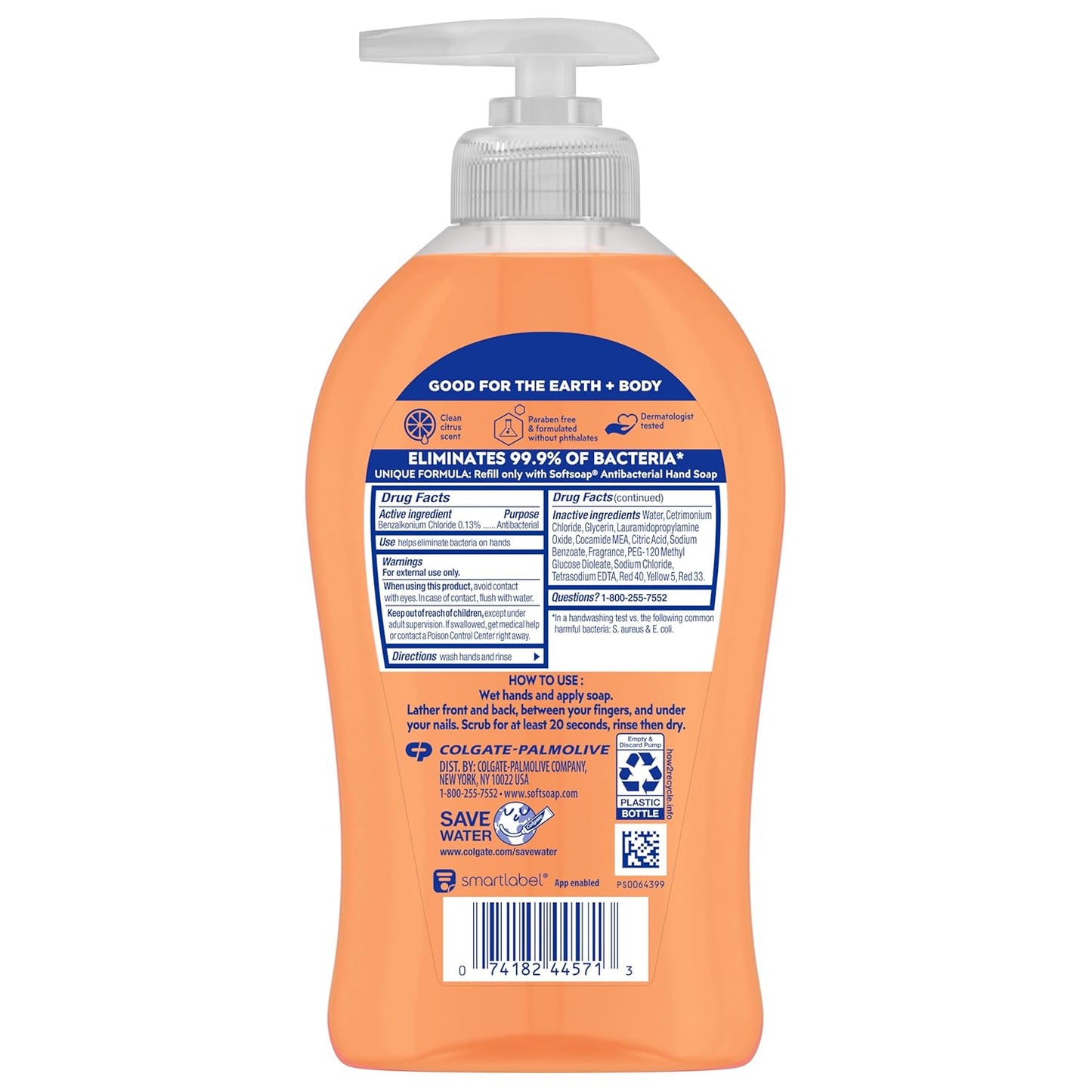Softsoap Antibacterial Liquid Hand Soap, Crisp Clean Scent, 11.25 Ounce, 6 Pack
