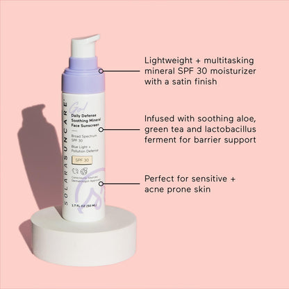 Solara Suncare - Go! Daily Defense Soothing Mineral Face Sunscreen, SPF 30..